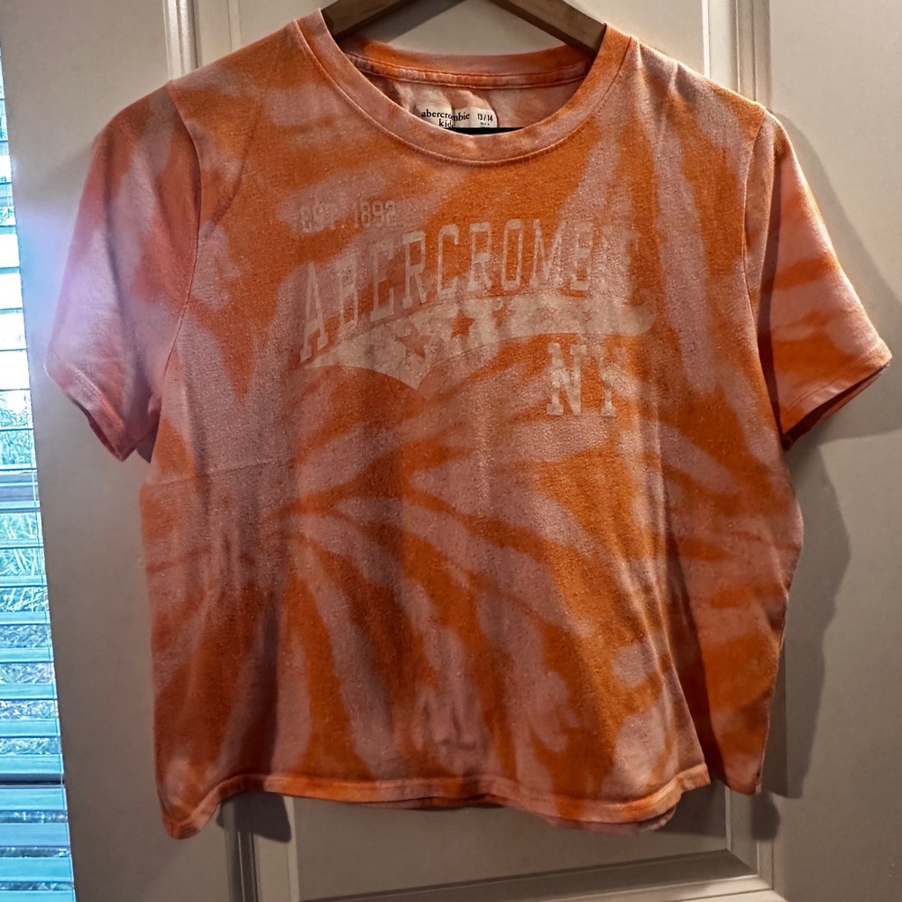 Abercrombie Kids Orange Tie-Dye Graphic Tee